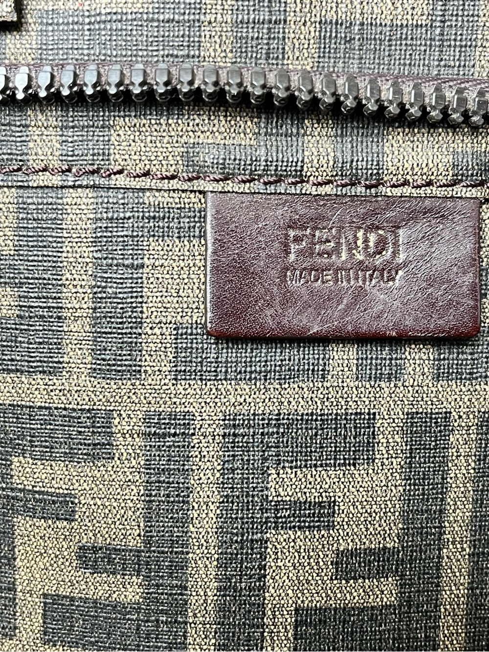 Fendi Vintage Zucca FF Monogram Laptop Work Bag Briefcase Brown Coated Canvas - Picture 2 of 8